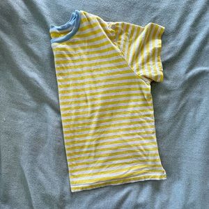 yellow stripped free assembly crop tee - XL